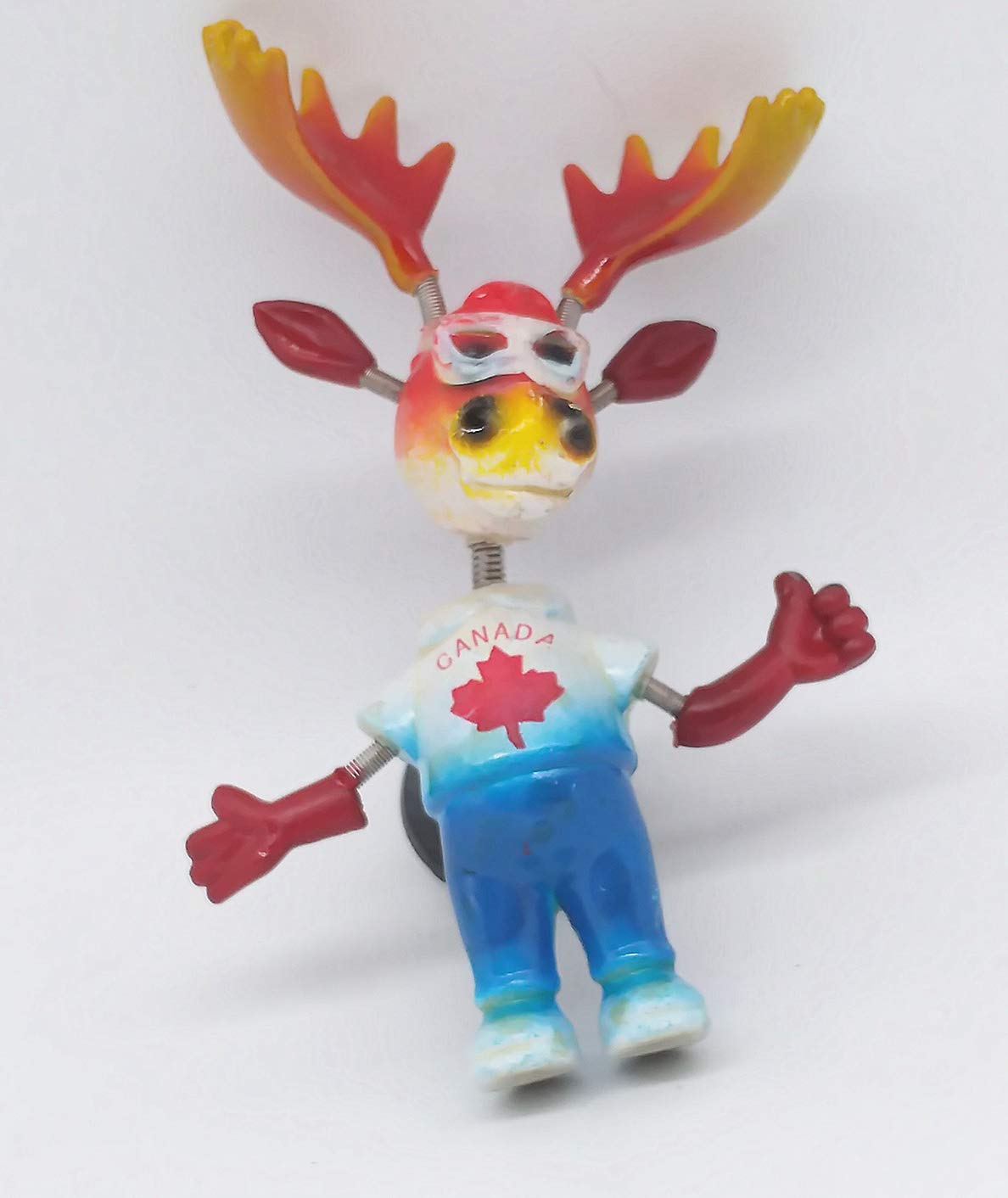Calamita da frigorifero a forma di foglia d'acero con alce di Montreal Canada, souvenir da viaggio, collezione regalo per la casa e la cucina, adesivo magnetico per frigorifero Montreal Canada