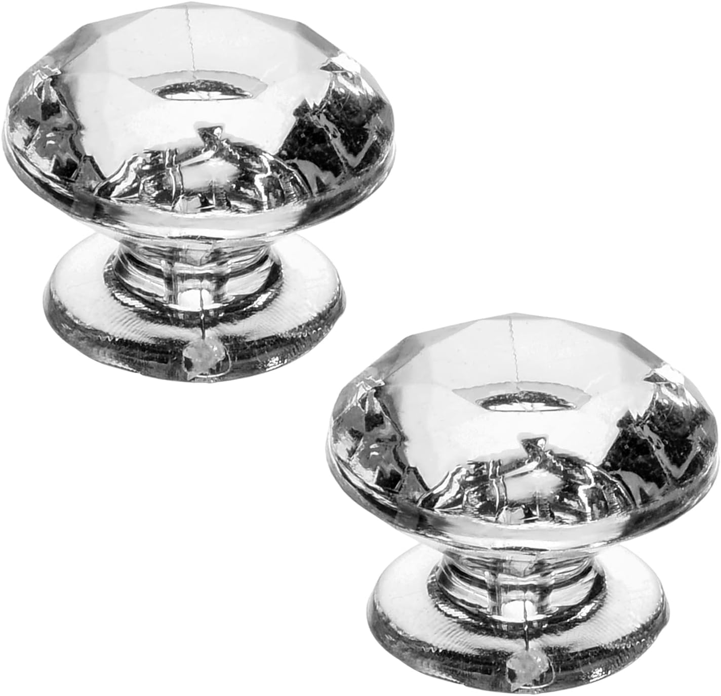 Yinpecly 6PCS Self Adhesive Cabinet Pull Handle, Mini Acrylic Pull Knobs, Tiny Pull Handle 19mm Diameter, Self Stick No Drilling Clear Acrylic for Jewelry Box, Gift Case and Makeup Box