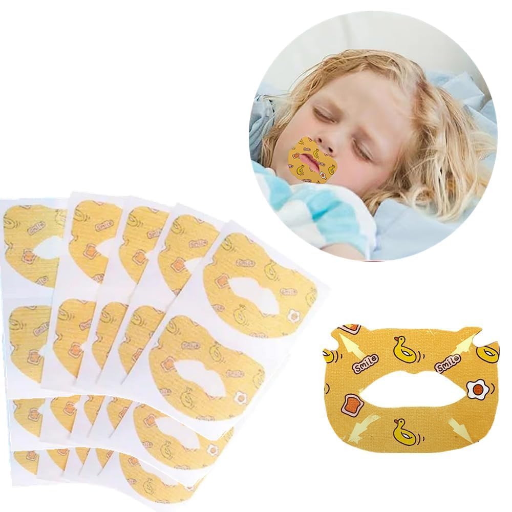 MOKRUSH 30 Pcs Adults Sleep Mouth Tape Anti-Snoring Strips for Improved Nose Breathing and Snore Reduction Pain-Free Removal Strips Gentle Elastic Mouth Tape for Sleeping(75mm × 45mm) 2