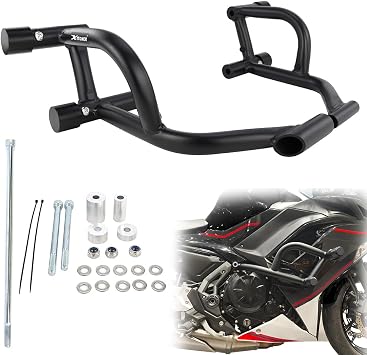 Xitomer for Z650 Crash Cage Compatible with Z650 2017-2025 Motorcycle Crash Bar Engine Guard Stunt Cage Highway Bar Race Rail
