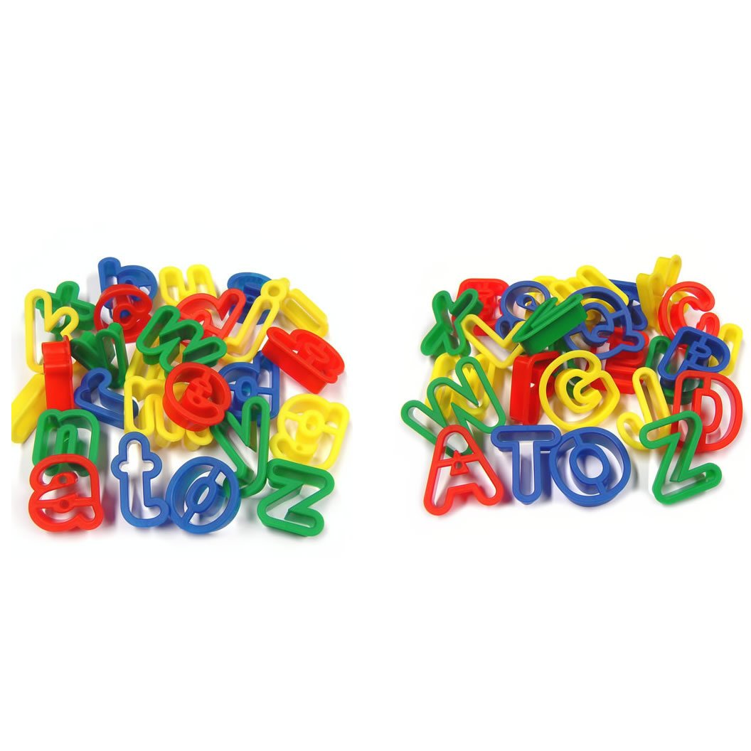 Plastic Uppercase & Lowercase Alphabet Letters Dough Cutters for Baking Set of 52 by BCreative ®