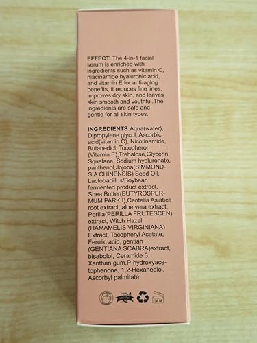Miniatura 8 de Suero facial 4 en 1, 10% ácido hialurónico, 5% niacinamida, 30% vitamina C, 10% vitamina E, 1.01 fl oz