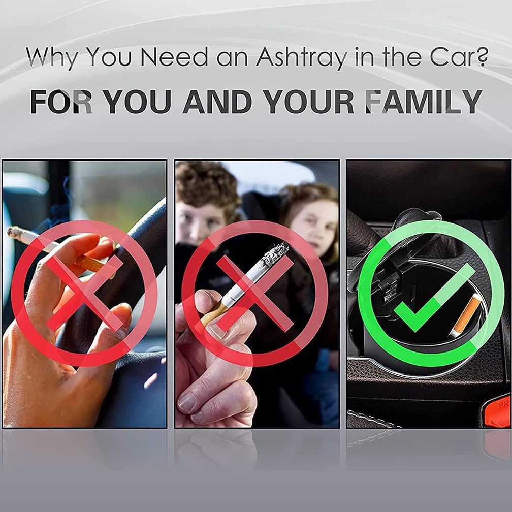 Car Ashtrays, for Mitsubishi Outlander ASX Pajero Portable Travel Detachable Smokeless Self Extinguishing Cigaretteashtray, Auto Accessories,B-Green