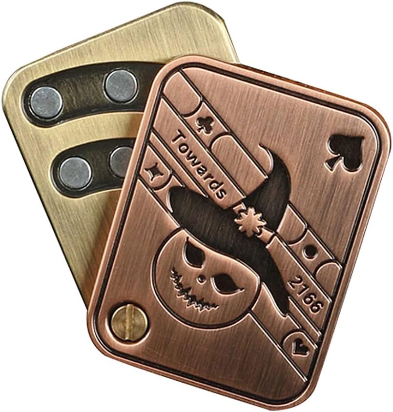 Creatpro Metal Poker Fidget Slider Playing Cards Relieve Stress Toys Magnetic Push Card Unique Metal Poker-Themed Fidget Gadget Unstress Gifts for Men