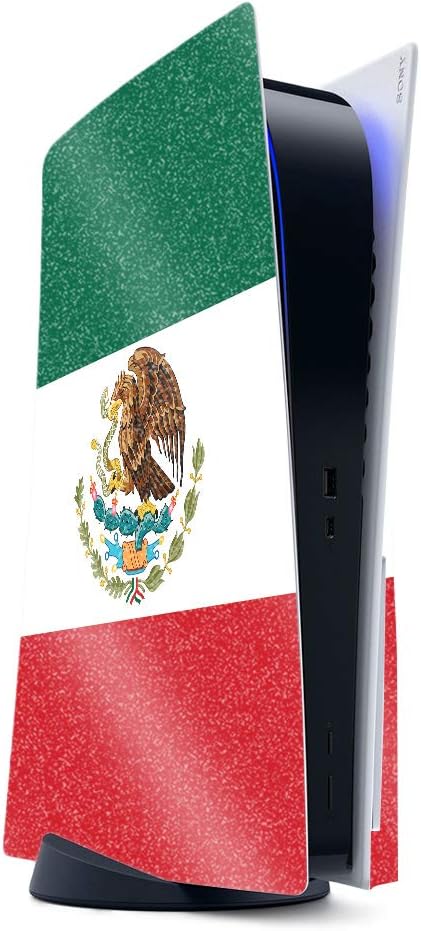 MightySkins Glossy Glitter Gaming Skin for PS5 / PlayStation 5 - Mexican Flag | Durable High-Gloss Glitter Finish | Easy to Apply and Change Style | Made in The USA