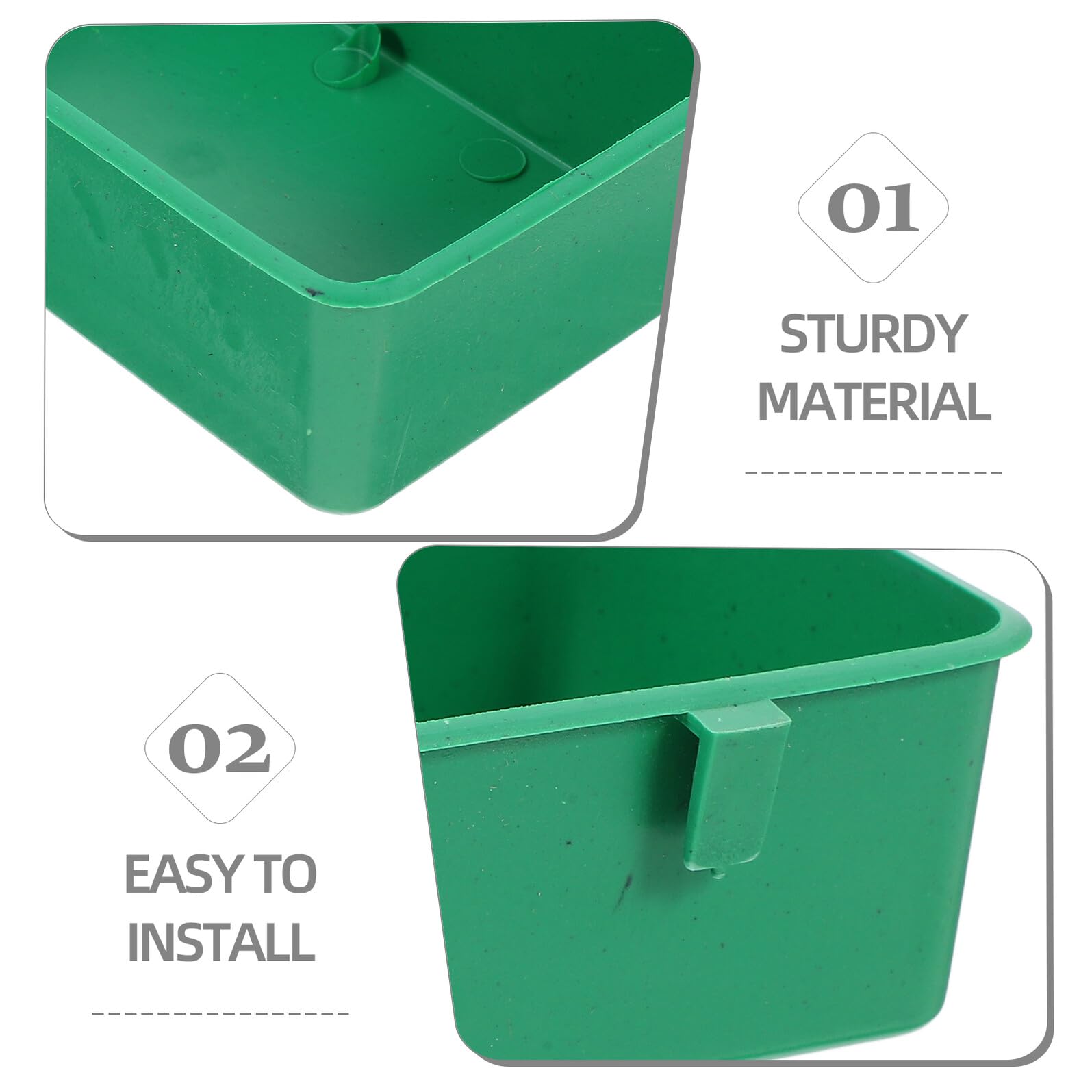 KOMBIUDA 5 Pezzi Mangiatoie Anti-spreco per Uccelli da Gabbia con Gancio Verde Contenitori Resistenti per Alimentazione Parrocchetti e Cocorite Facili da Installare e Antispruzzo