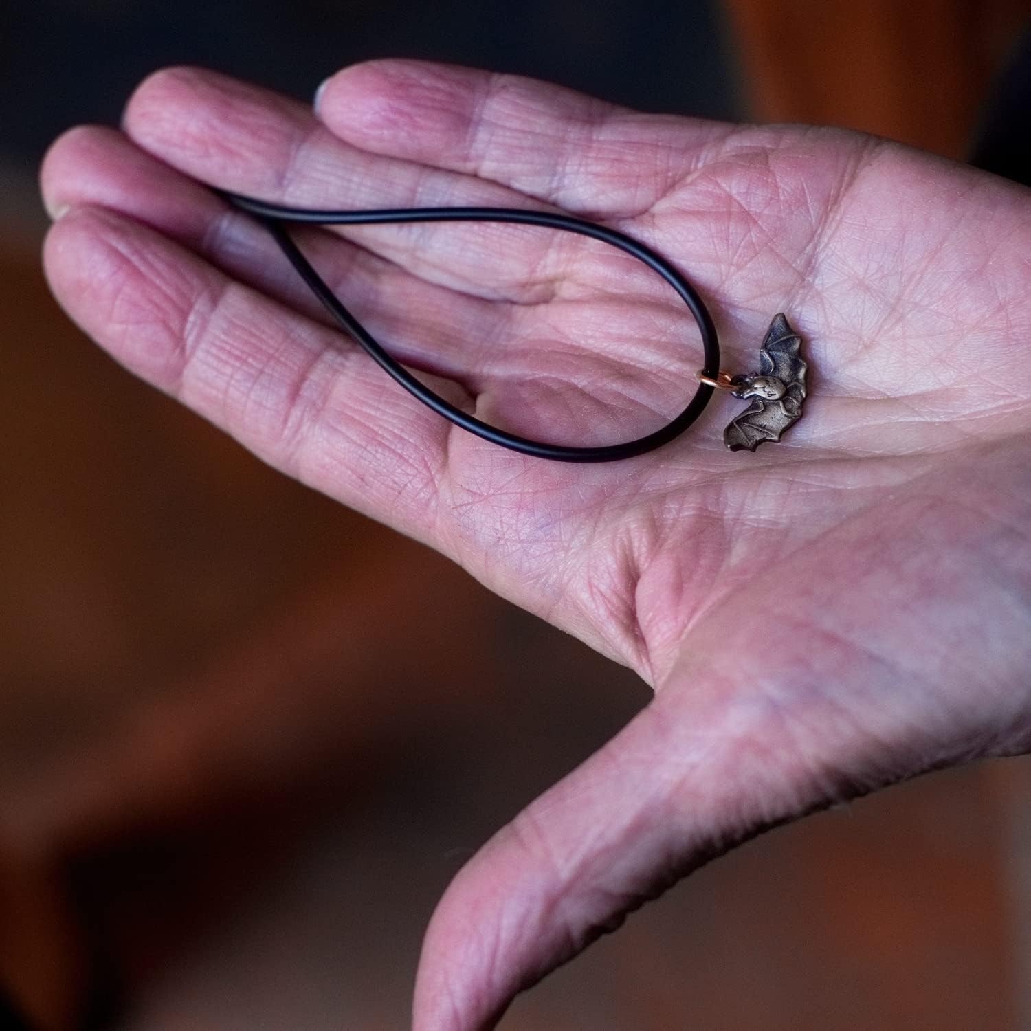 Bronze Bat Necklace, 18