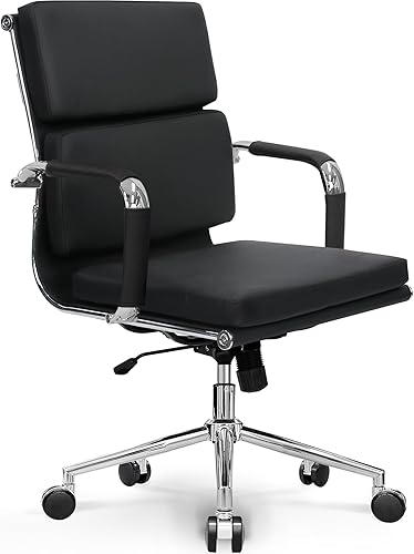 NEO CHAIR Escritorio de oficina en casa Silla ejecutiva moderna de piel sintética, reposabrazos para conferencias, silla de tareas acolchada, disponible en Yaxa Peru