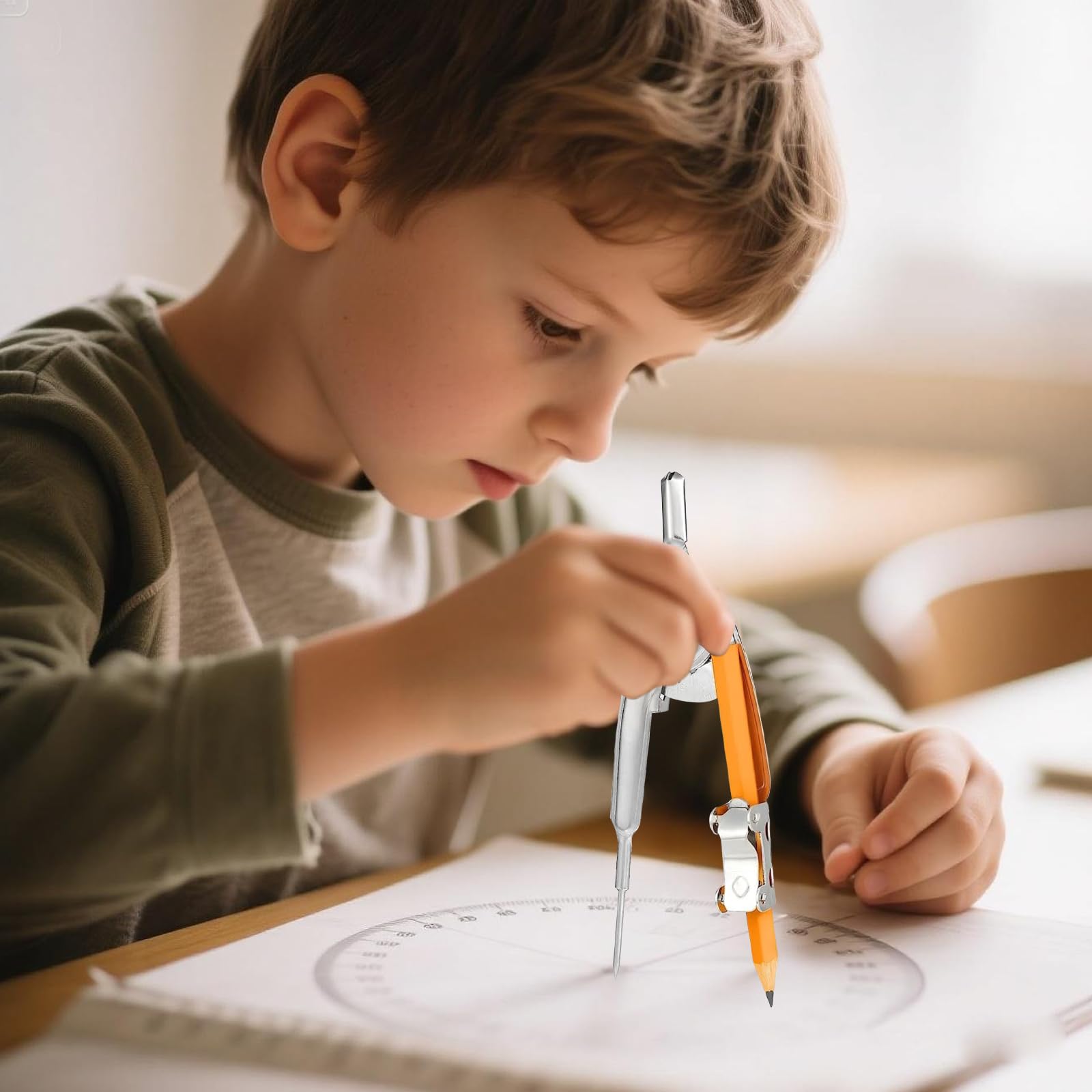 20 piezas de brújula para geometría de metal, herramienta de matemáticas, brújula de dibujo a granel, brújula geométrica plateada con lápiz para estudiantes, escuela, aula, oficina, carpintería