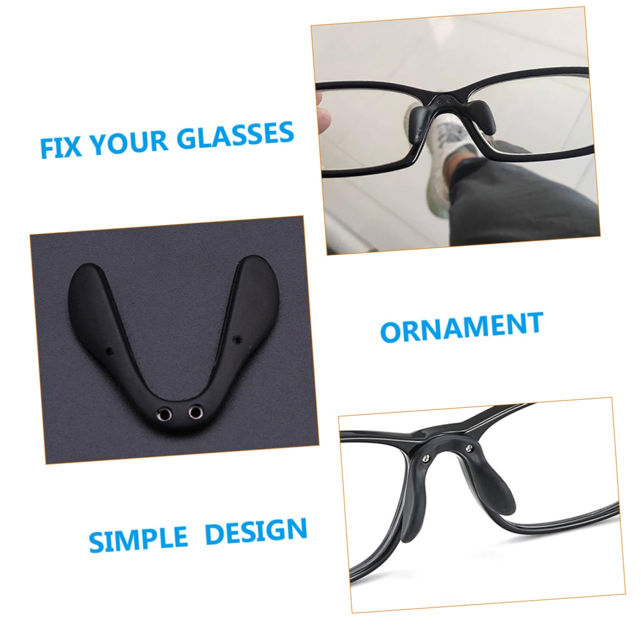 Didiseaon 24 Pièces Plaquettes De Lunettes Plaquettes Nasales tes De Nez De Lunettes Coussinet Antidérapant Pour Le Nez Enfant Protège- Tapis De Caoutchouc Black