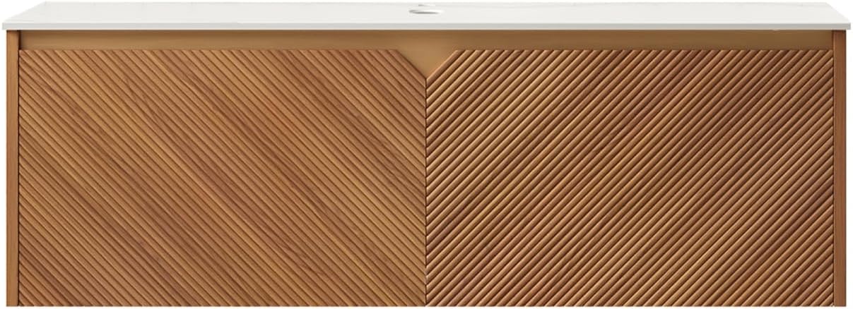 48" Wall-Mounted Cabinet, Brown Oak