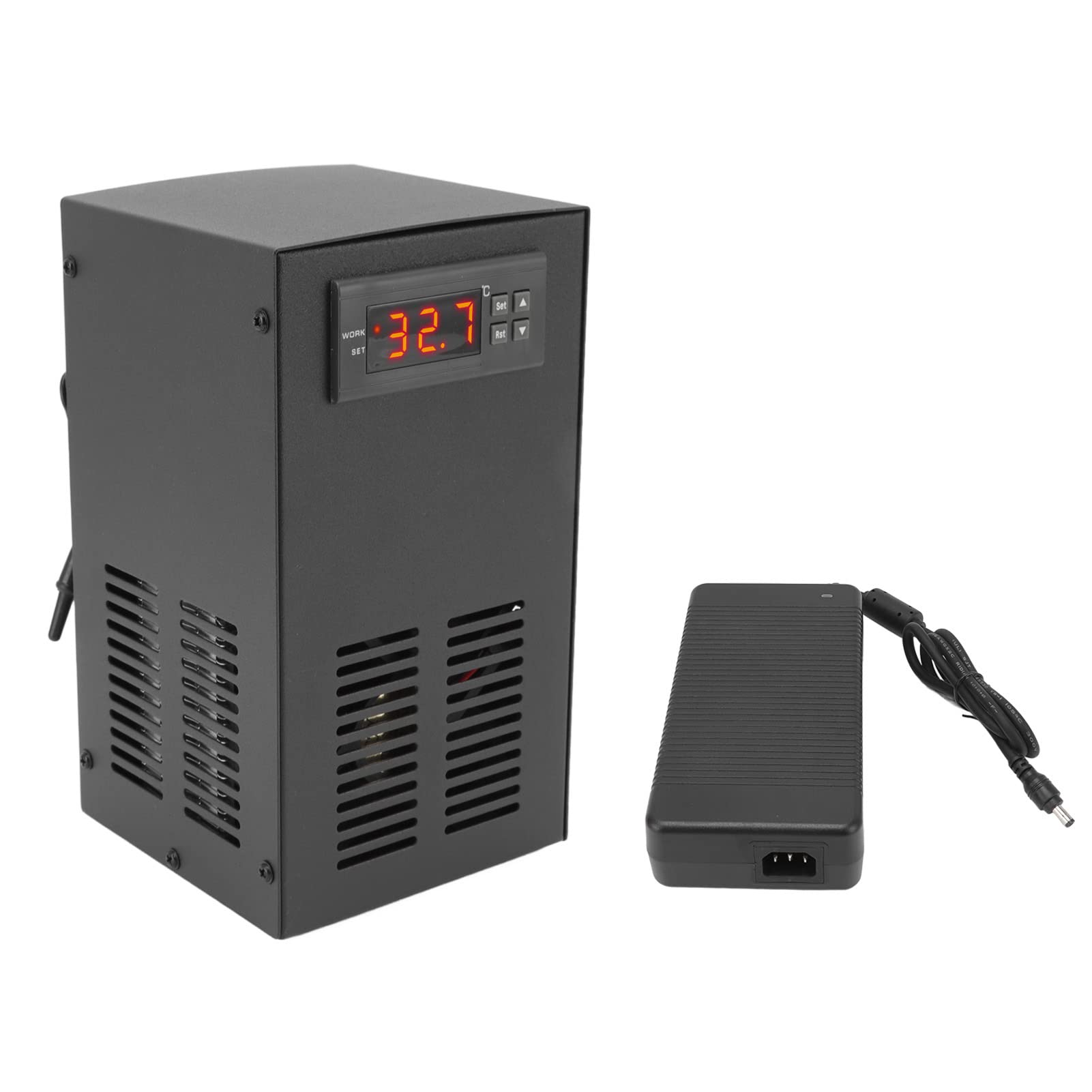 Grzałka do Akwarium Agregat Chłodniczy do Wody W Akwarium Układ Chłodzenia 120 W Automatyczny Termostat Wyświetlacz Temperatury Zbiornika Wody Słodkiej i Morskiej (Wtyczka UE 100-240 V)