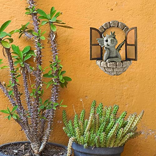 Gigesute Small Dinosaur Meditation Ornaments Dragon With Butterfly Resin Decor Reading Book Little Dragon Miniature Desktop Garden Statue #TOP5