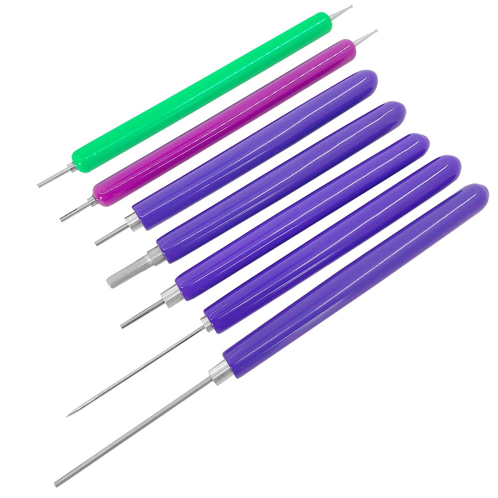 SENHAI 7 in 1 Quilling Tools, 6pcs Different Size Craft DIY Slotted