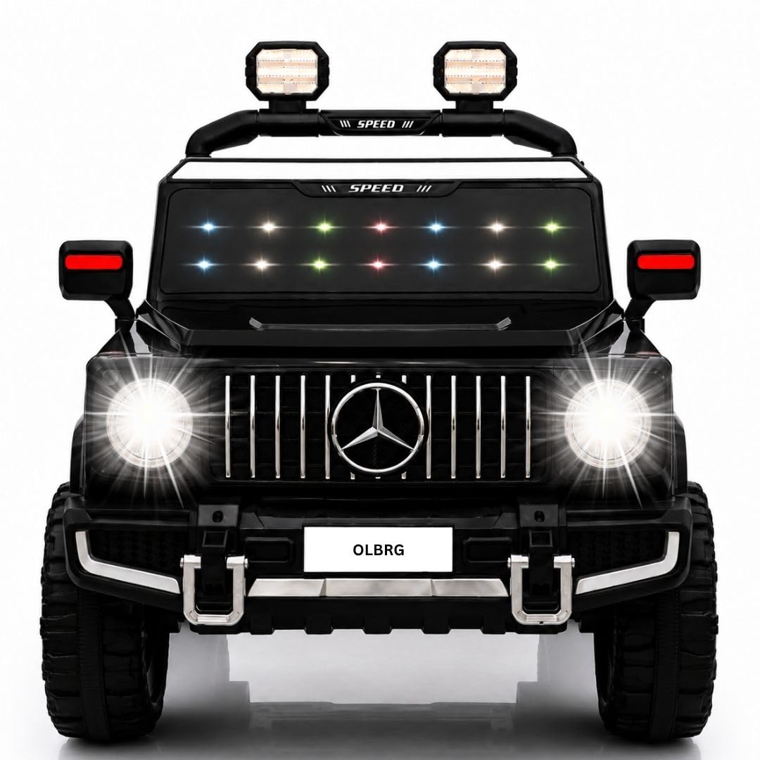battery operated car for kids 1-6 years | 12v rechargeable electric car | 2 seater with parent remote control, bluetooth music, usb, led lights, swing mode & seat belt | black