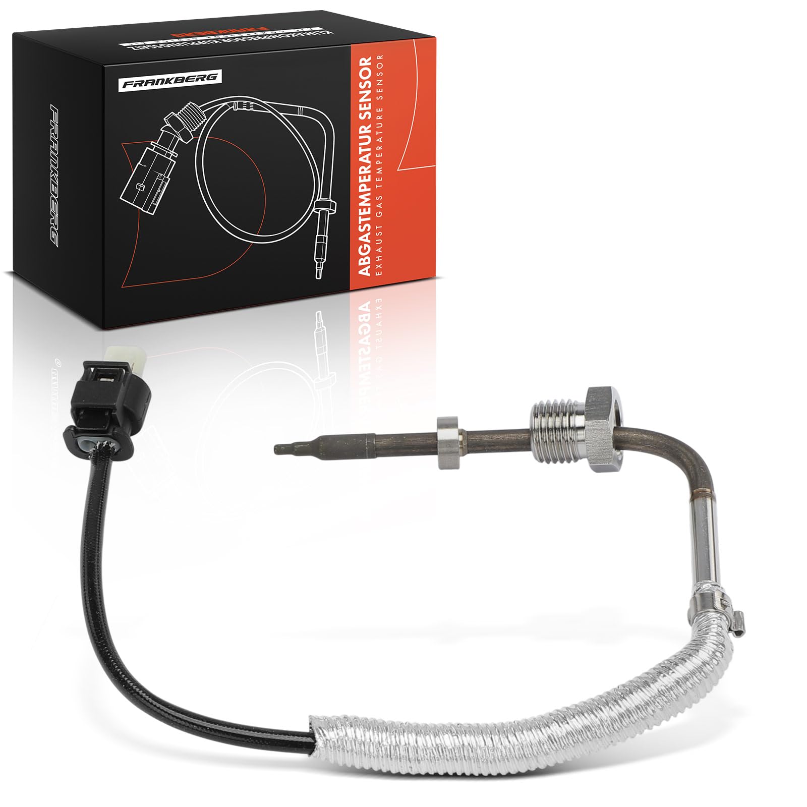 Frankberg Sensore temperatura gas di scarico Sensore gas di scarico 2-Poli Compatibile con B-Class W242 W246 Fortwo Coupé 451 CLA Shooting Brake X117 GLClasse A X156 Classe A W176 Replace# 0009051532