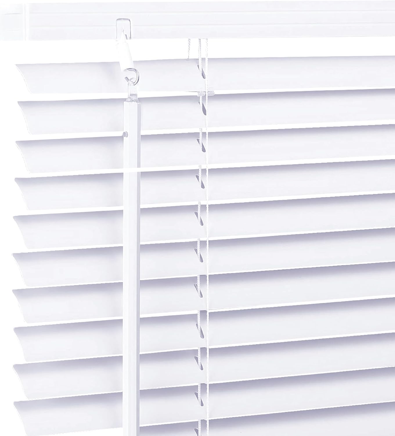 Ev Dekor PVC Venetian Blinds for Windows Treatment Shutters 25mm Slats Complete Child Safe Fittings Long Drop – Easy Fit Trimmable Window Venetian Blind White W170cm x L213cm