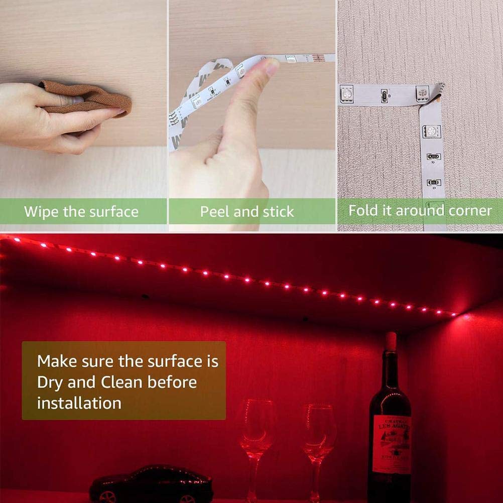 Tixiyu 5V USB Led Strip Lights 16 Colors and 4 Modes Waterproof Flexible Color Changing RGB LED Light Strip with Rmote Control for Bedroom Kitchen - Image 3