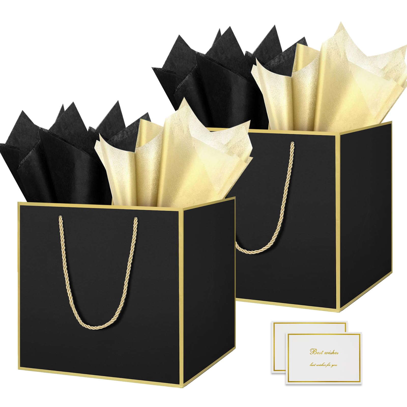 HONTIUS 11.8" Quadratische Geschenktüten, Geschenktüten Groß