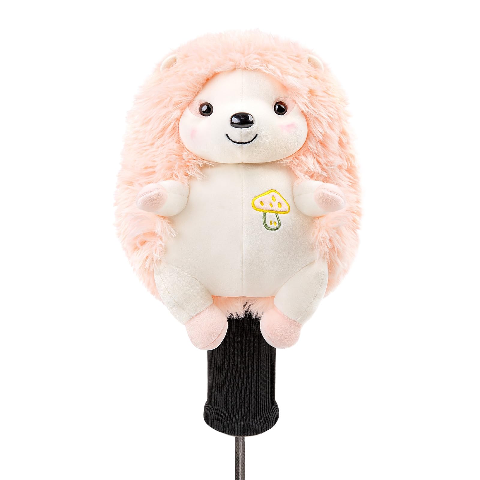 RLOMUTE Novelty Animal Golf Club Head Covers - Soft Dust-Proof Portable for Driver/Fairway/Hybrid (1.F.H), Funny Gift for Men Women Kids Golfers - Pink Hedgehog
