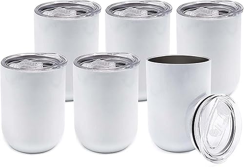 Miniatura 5 de Vaso de vino de acero inoxidable de 12 onzas a granel con tapa y popote, vaso de viaje aislado al vacío de doble pared sin tallo para bebidas