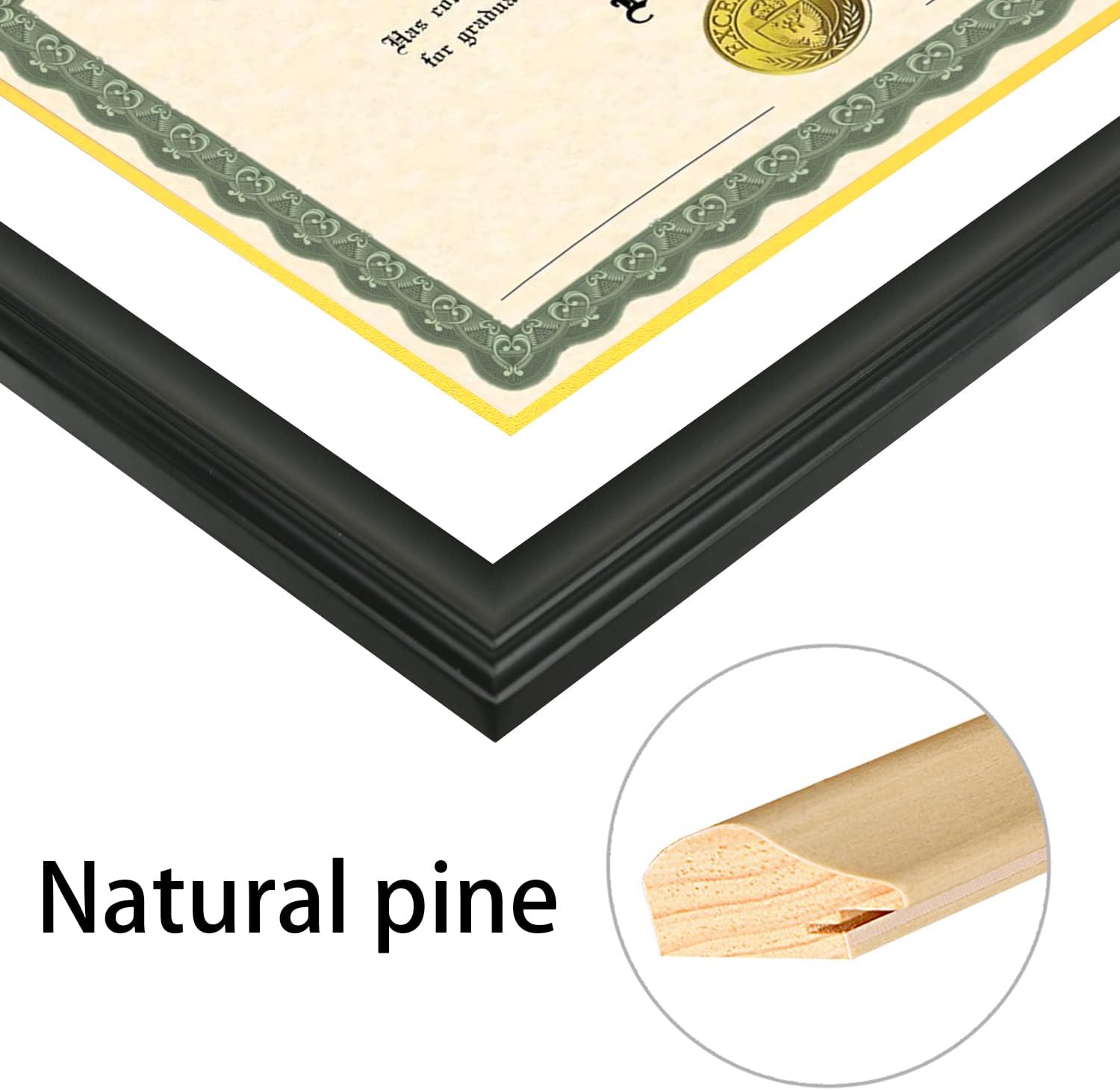 LTYHHK 11x22 Diploma Frame Solid Wood with Tassel Holder for 8.5x11 Document/Certificate & 5x7 Photo, Certificate Frame 8.5x11 Diploma Frames Tassel Shadow Box (LK1122WG)