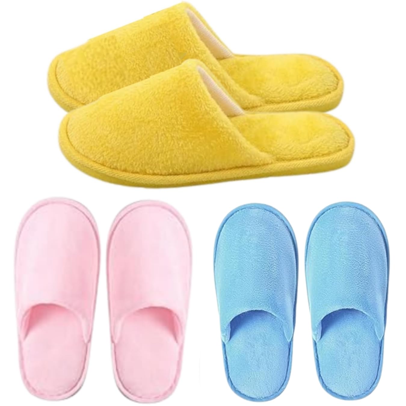 JackPro 3 Pairs Velvet fabric Slippers for Kids, 4-10 Years Kids Unisex Washable & Reusable Winter Warm Flip Flops for Boys Girls Closed Toe Non-slip Soles for Children House Spa, Travel, Slippers-image-31