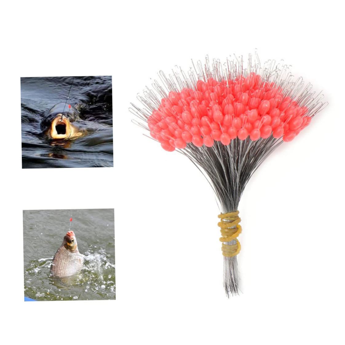 Jorzer Tope de Goma de Flotador Táquero de Pesca Silicona Pesca de Goma Bobber Tope de Frijoles Flotador Accesorios de la línea de Pescado para 2.5# -5.0# Línea 300pcs