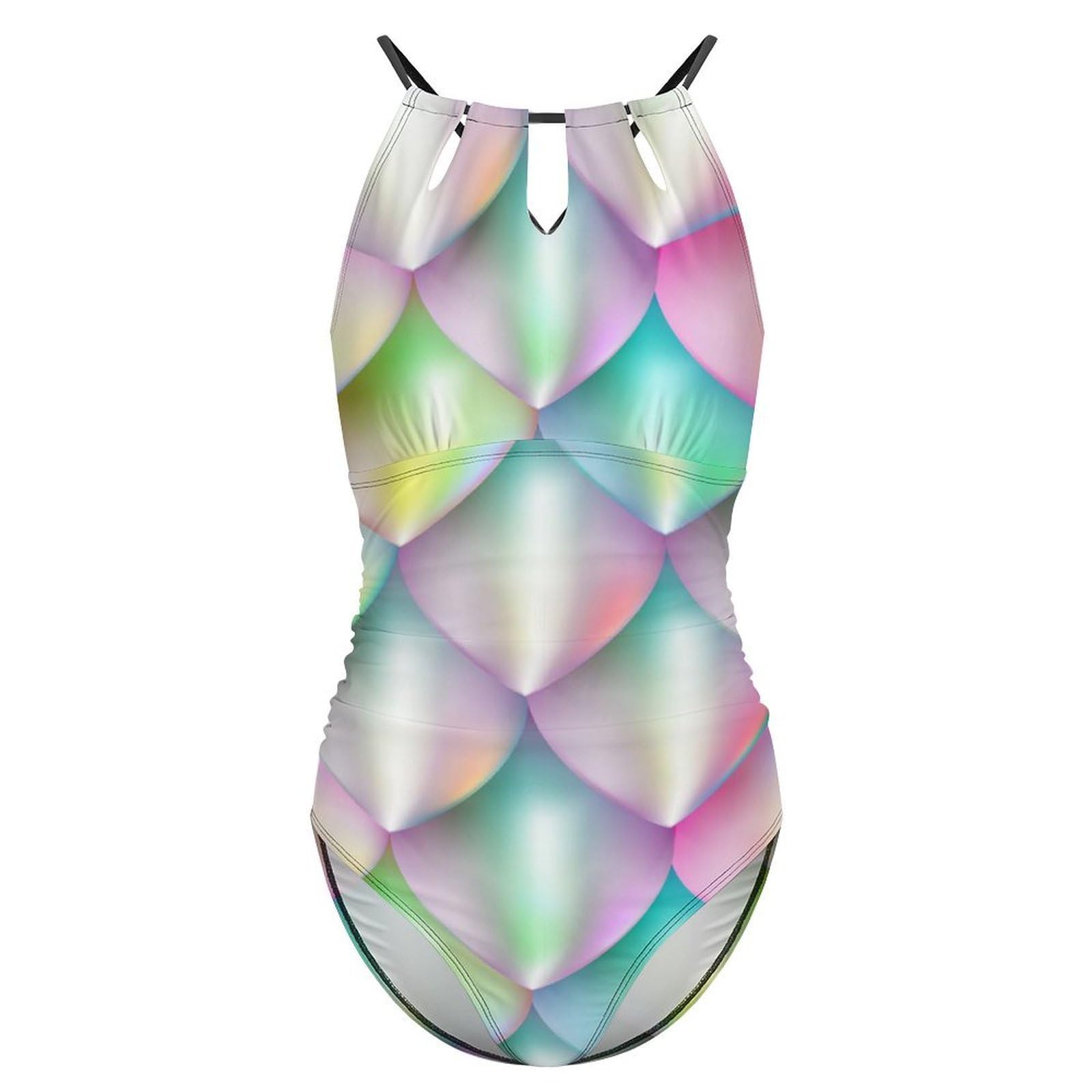 Farbige Meerjungfrauenflosse Damen Einteilige Badeanzug Bademode Bauchweg Swimsuit Schwimmanzug Tankini