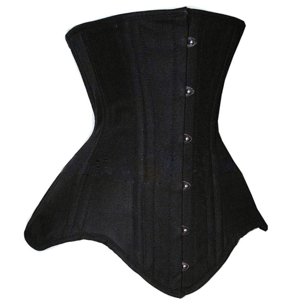 e-girl Corset Taille Acier | Uni, sous poitrine, fermeture busk avant, cordon laçage arrière, baleines acier