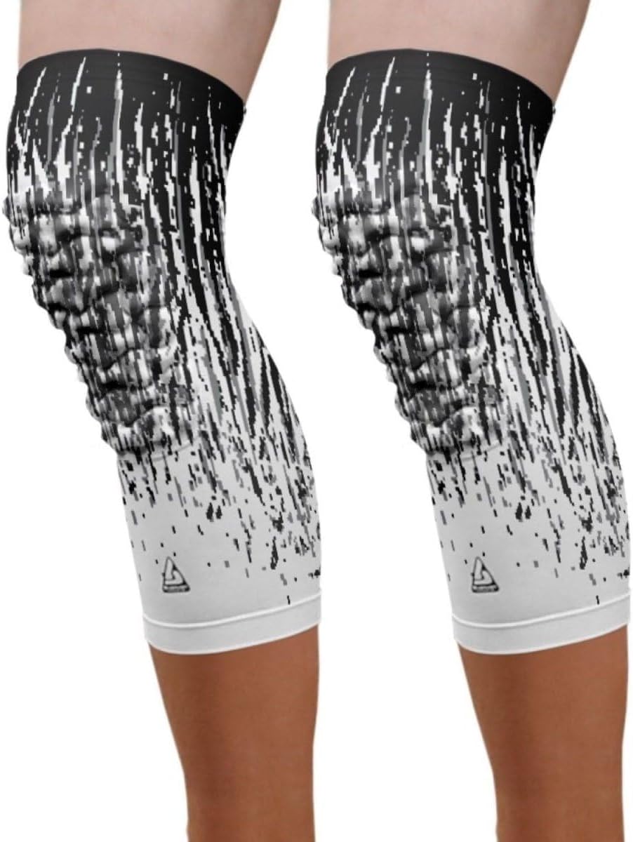 Pro Compression Padded Knee Sleeves Knee Pads for Youth & Men/Women Basketball Football Wrestling Volleyball with Impact Cushioning, Secure Fit, Flexible Stability – 1 Pair