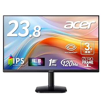 Amazon.co.jp: Acer モニター 23.8インチ フルHD 非光沢 IPS