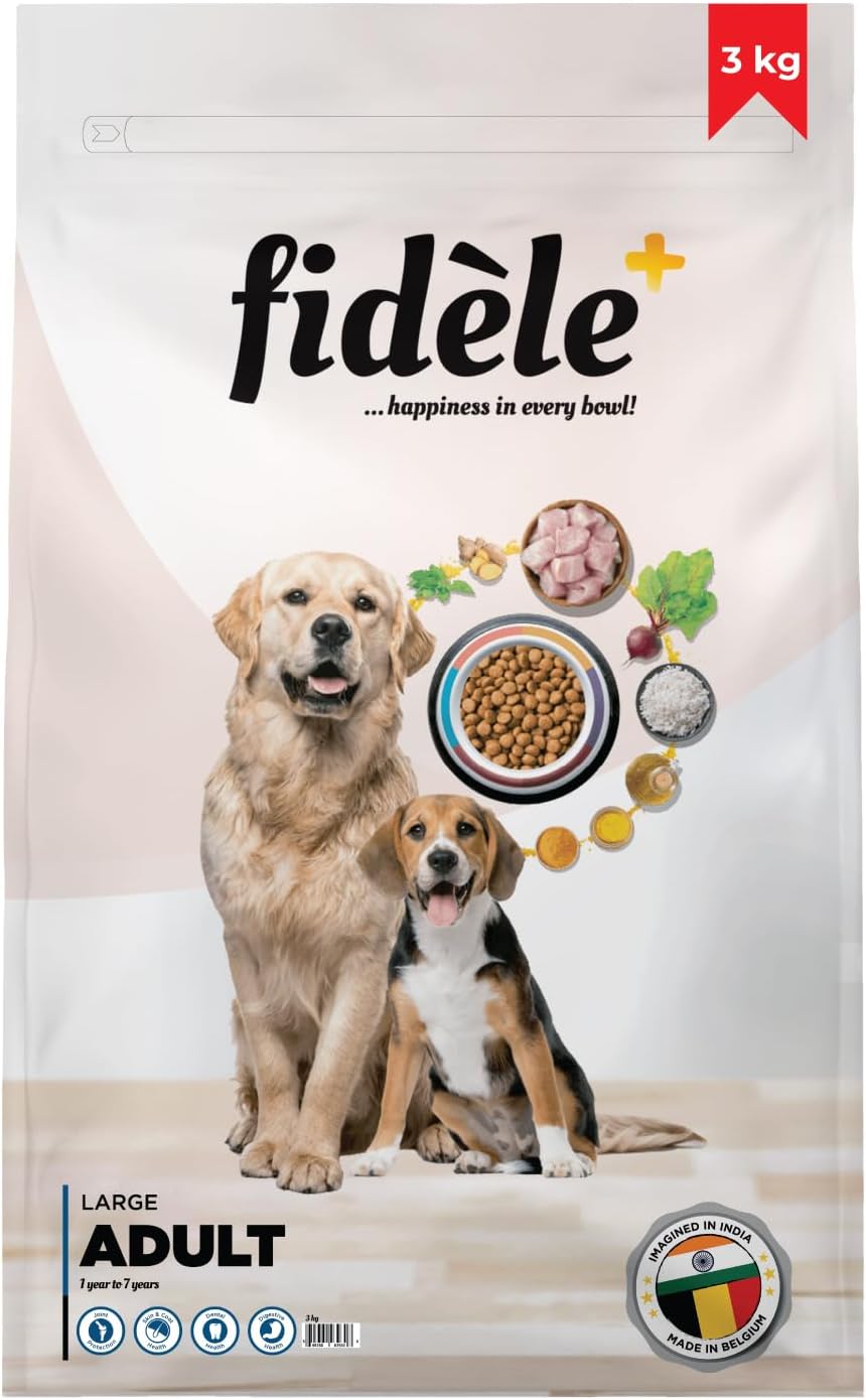 Dry Dog Food 3 Kg Adult Large Breeds Complete & Balanced Diet Supports Growth, Energy, Joints & Immunity No Artificial Flavours, Preservatives