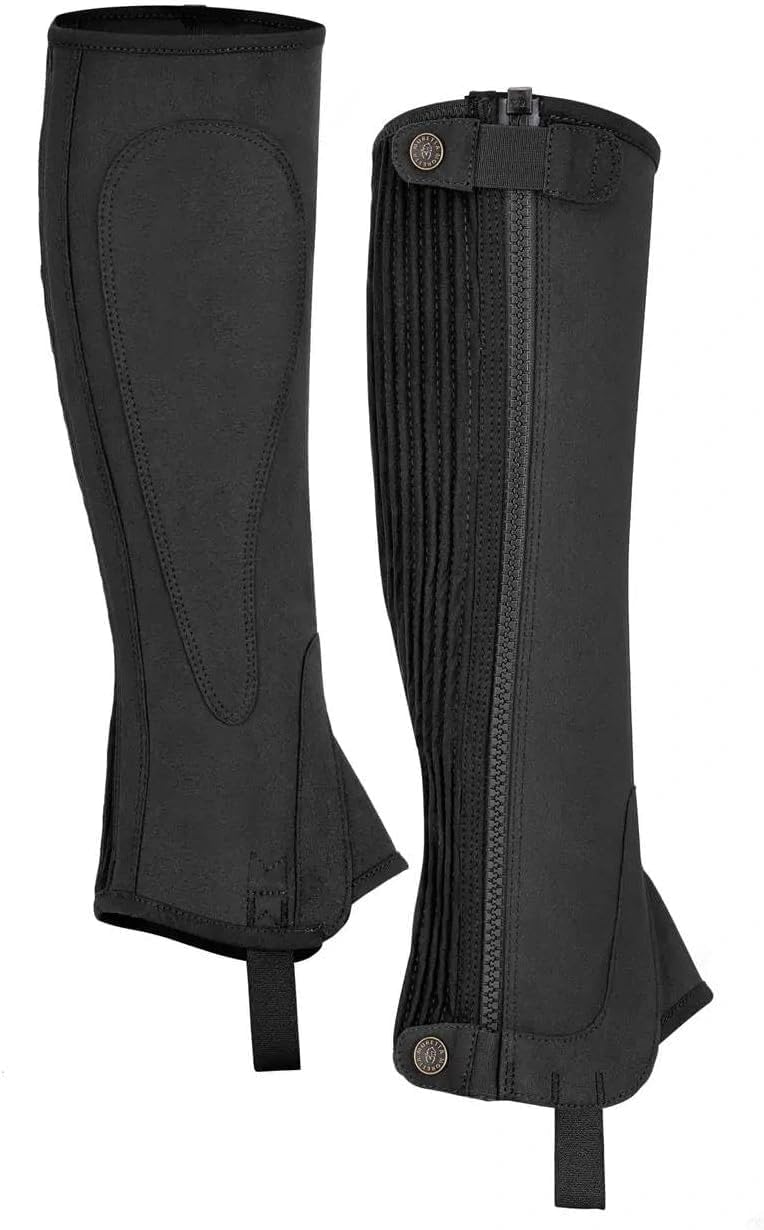 Shires Moretta Amara Suede Half Chaps in Black - Adult Large, Black