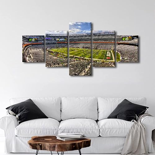 Vista 500 de Cuadros de estadios deportivos de fútbol americano de Minnesota, cuadros de vikingos, 5 paneles, lienzo para pared, arte de pared del estadio