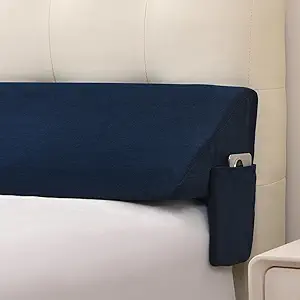 Vekkia King Bed Wedge Pillow for Headboard/Bed Mattress Gap Filler Wedge,Bed Gap Filler Close Gap (0-6"),Stop Pillow Falling Down-(Blue 76"x10"x6")