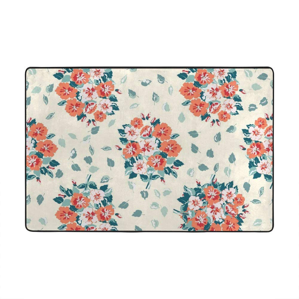 Tapis de maison moderne CHEHONG motif floral grand format polyester 150x100 cm
