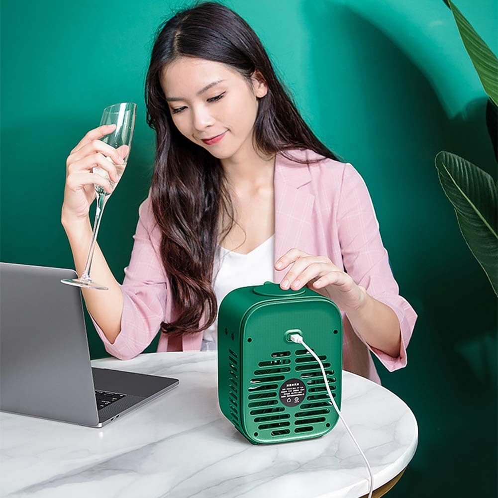 Personal Air Cooler Portable Mini Air Conditioner Refrigeration with Humidifier Silent 3 Speeds Desktop Cooling Fan for Office Home Dorm Travel
