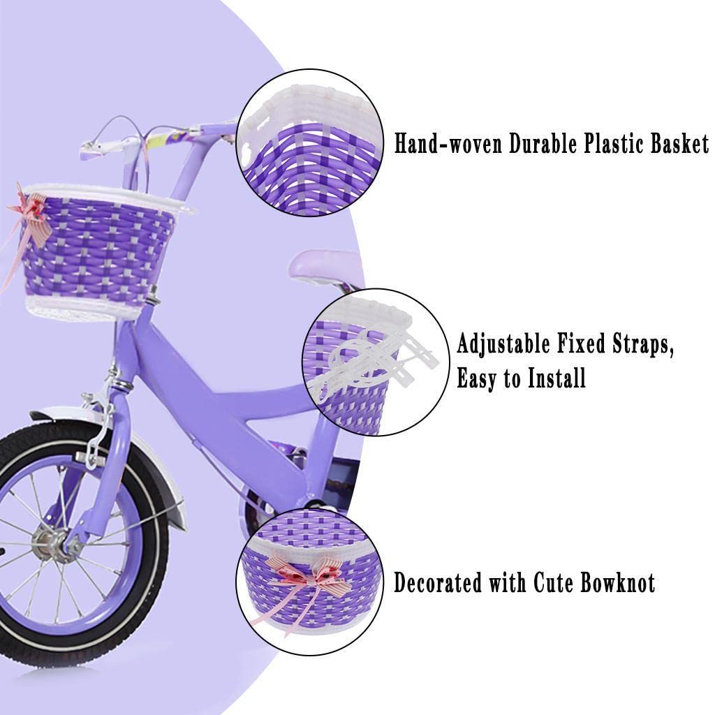 紫色 子供用自転車 バスケット付き 紫色 子供用自転車 バスケット付き