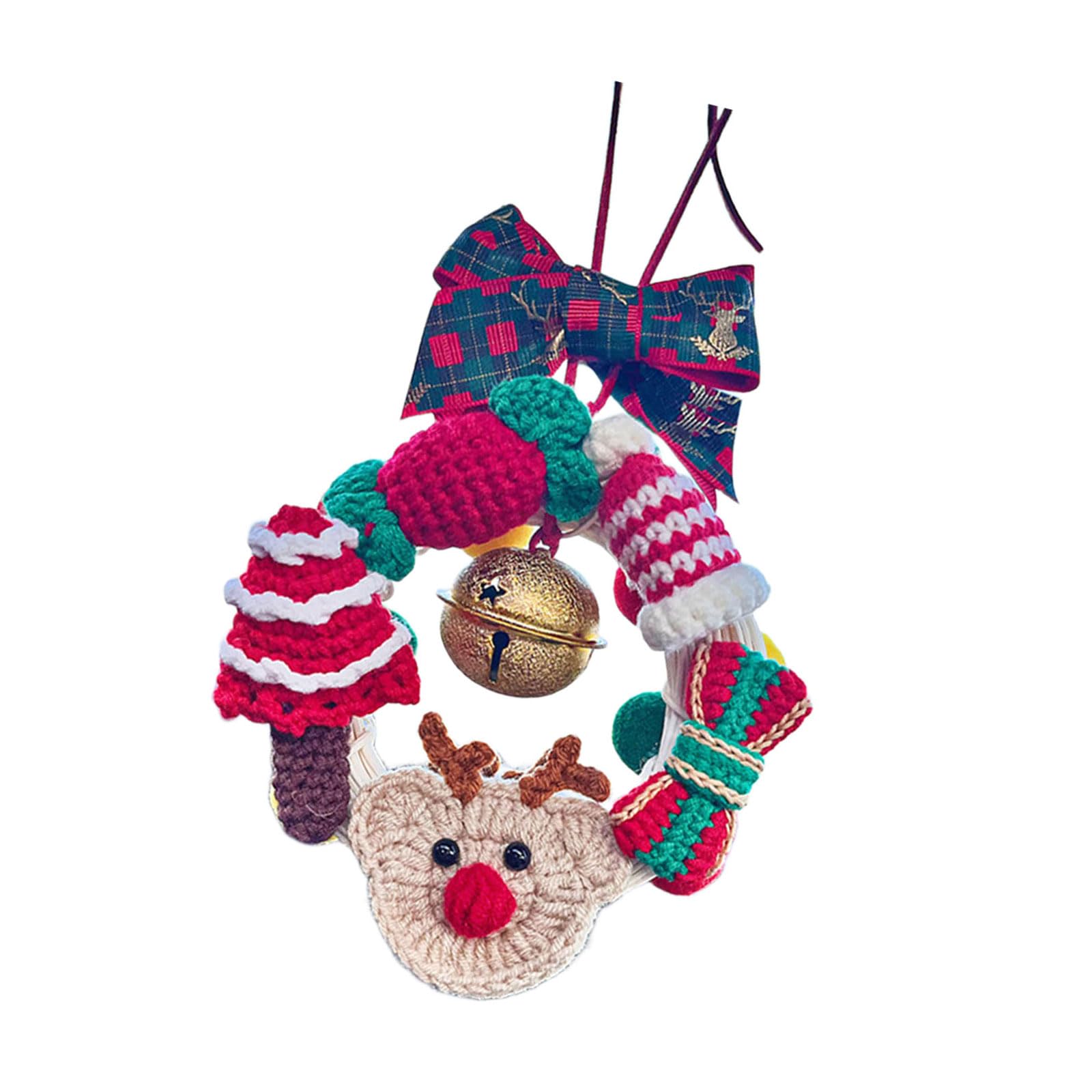 Buxuaaaa Hand Knitted Festival Car Ornament Festival Wool Knitted Car Hanging Ornament Christmas Tree Decoration Decors