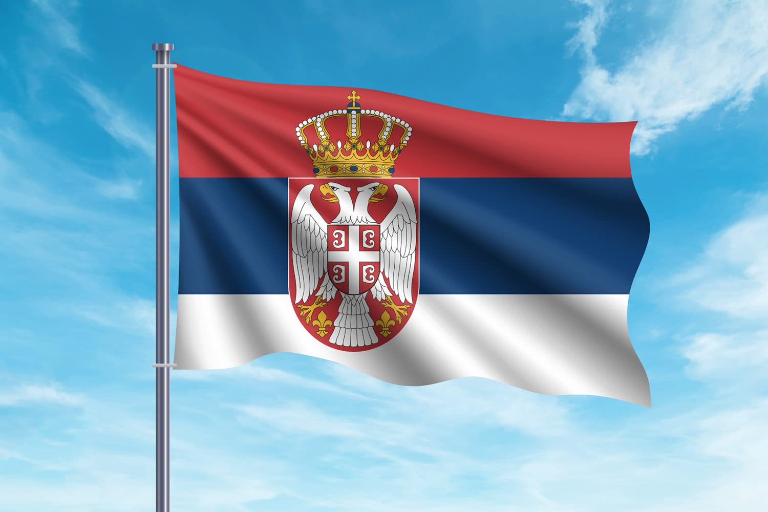 Bandiera Amicizia Germania Serbia 90x150 Cm – Poliestere 150D Con Occhielli In Ottone – Per Eventi Sportivi E Decorazione - 5