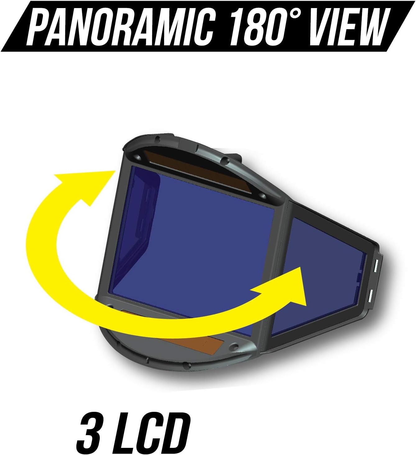 TGR Panoramic 180 View Solar Powered Auto Darkening Welding Helmet - True Color