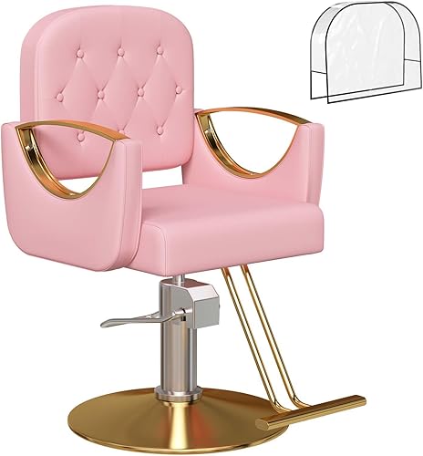 Miniatura 25 de Silla de peluquería silla de salón de 360 grados giratorias, silla de peluquería hidráulica con capacidad de hasta 330 libras, equipo de spa de Azul