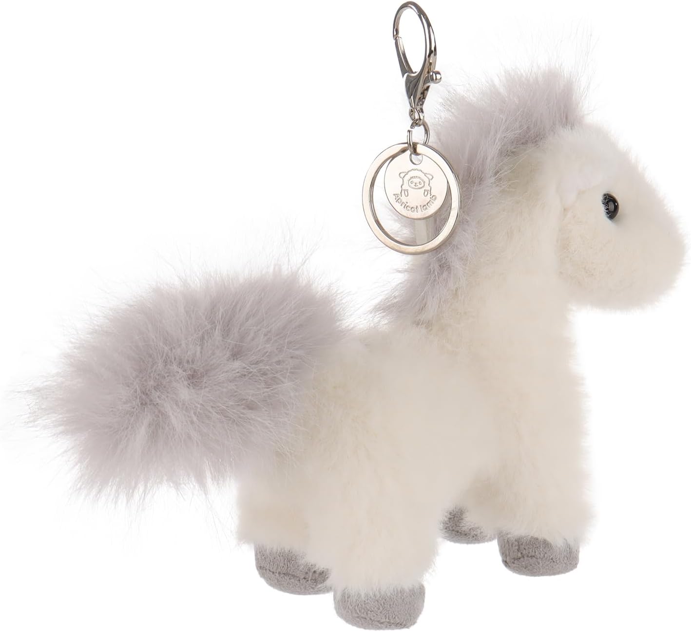 Apricot Lamb Purse Charm Whild Pony Horse Cute Keychain, Soft Stuffed Plush Keychain Toys Bag Charm for Kids’ Backpack, Purse - Image 3