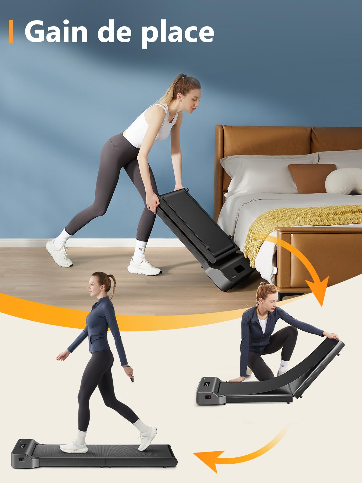 WalkingPad Tapis de Marche Pliable Électrique Silencieux 6 km/h avec Télécommande