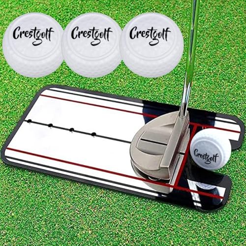 Gavit ゴルフ パター練習器具 ゴルフ練習ボール パッティングミラー ミラー スコアアップ まっすぐ 方向性 フェース管理 パター 練習 ゴルフボール パット練習器具 トレーニング 3個