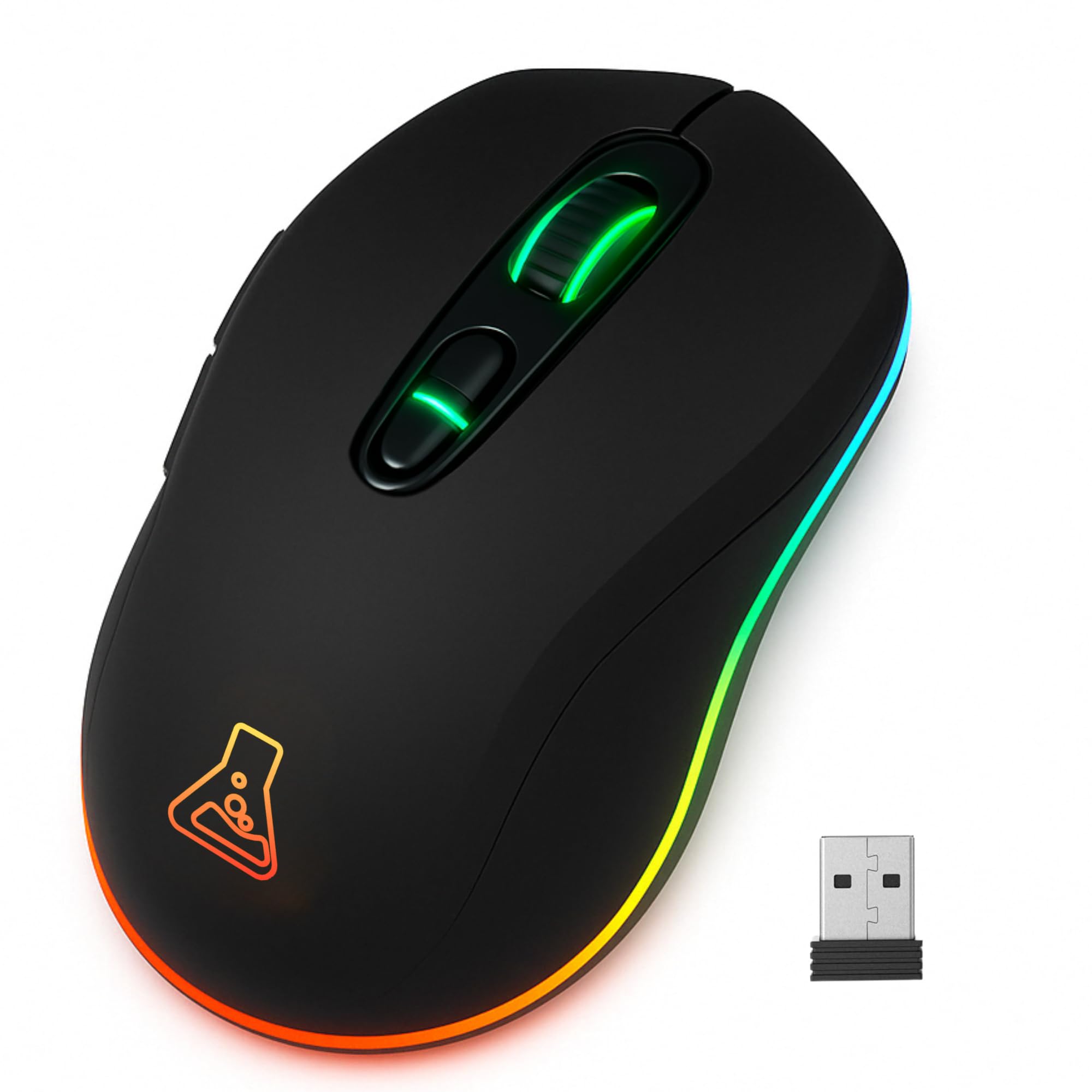 The G-Lab - Kult Krypton - High Performance 6400 DPI Wireless Gaming Mouse - Bluetooth & 2.4 GHz Wireless Gaming Mouse, Long Life Battery, RGB, 7 Buttons - PC/PS4/PS5/XBOX - Black - New