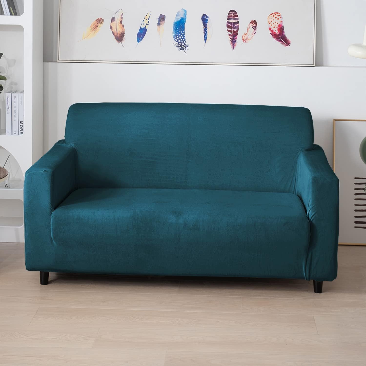 Burgundy Velvet Sofa Cover - 3 Seater -24