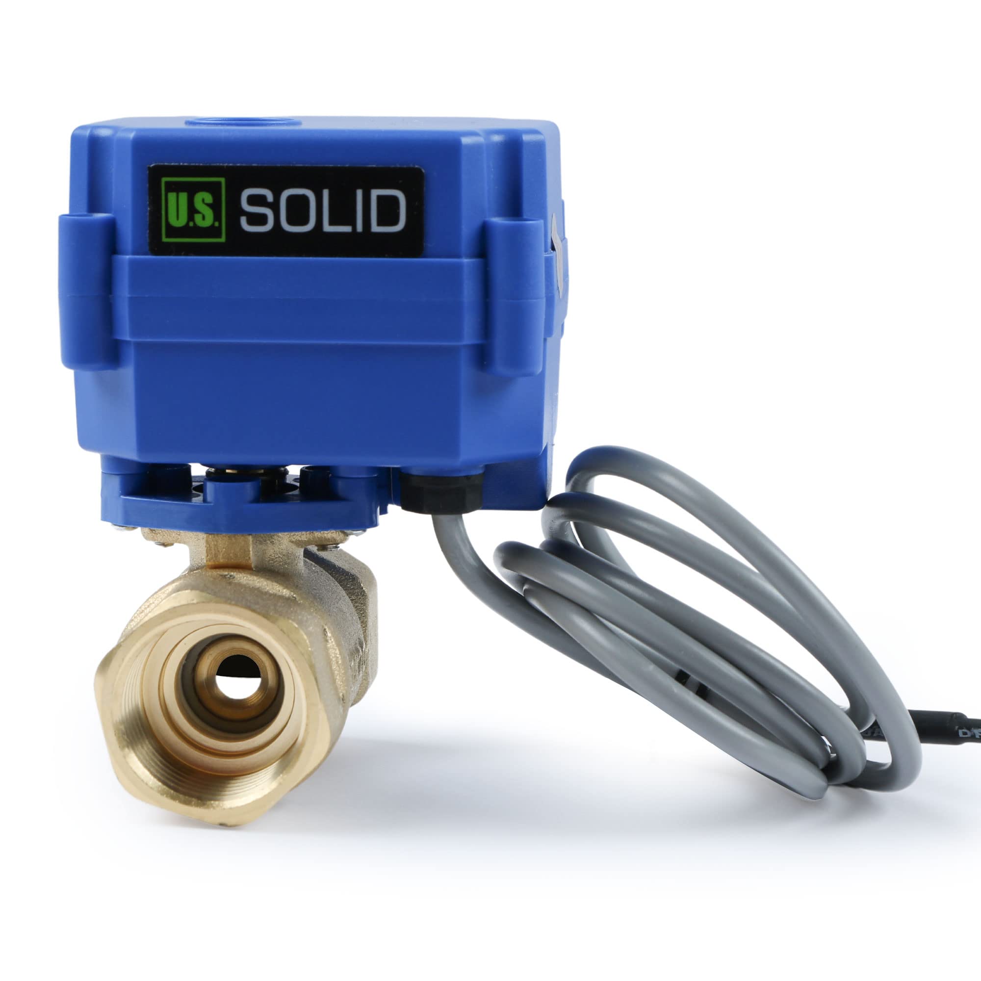 U.S. Solid Detector de Fugas de Agua - Sistema Detector de Alarma de Fugas de Agua con válvula de Bola motorizada de latón de Cierre automático de 3/4", Controlador y 3 sensores y Alarma de Sonido