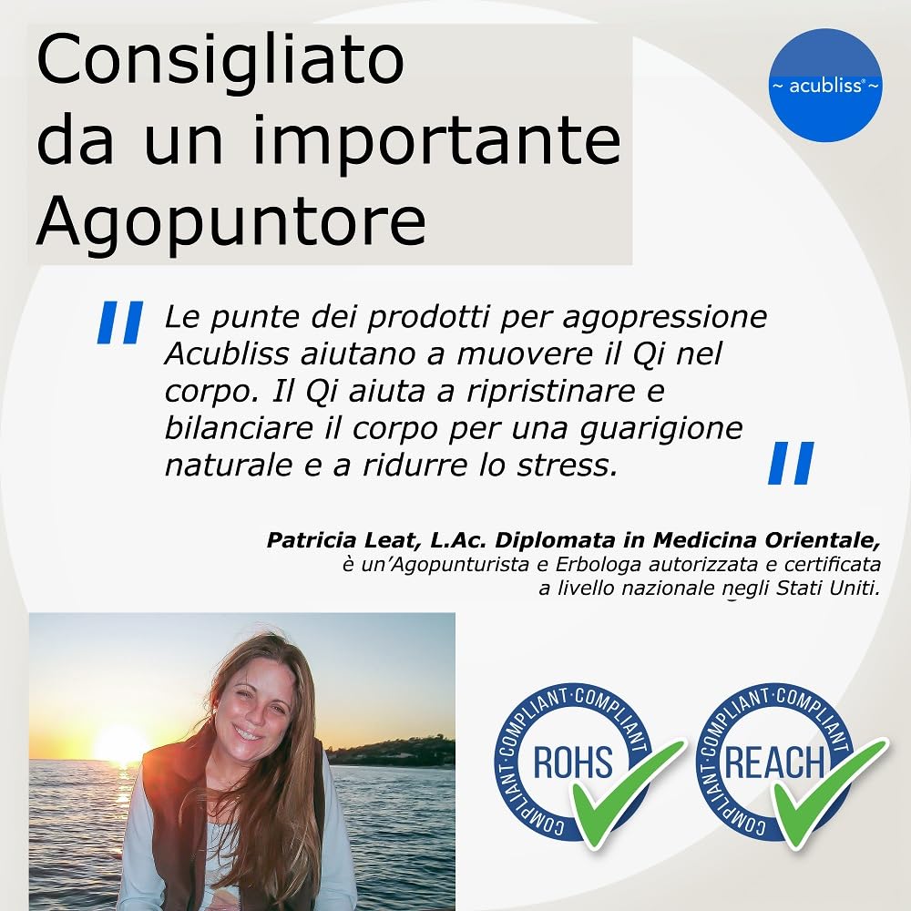 Digitopressione Tappetino, Cuscino e Cinghia Set per Collo e Schiena Dolore Sollievo, Aumentata Energia, Rilassamento, Trasporto Borsa, Blu